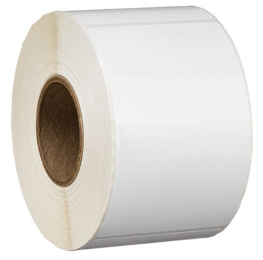 Roll of white labels on a white background