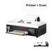 Prinergy printer and oven on a white background with 'Printer + Oven' text.