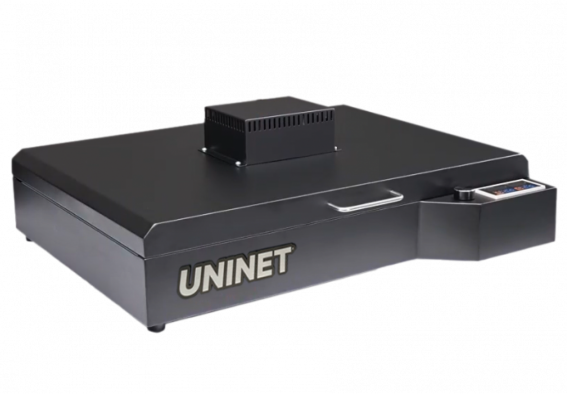 Black UNINET device on a white background